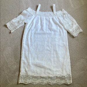 Tribal White Lace Off-Shoulder Dress